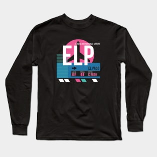 El Paso (ELP) Airport // Sunset Baggage Tag Long Sleeve T-Shirt